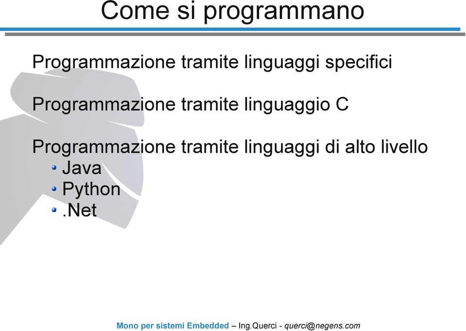 Programmazione tramite linguaggio C