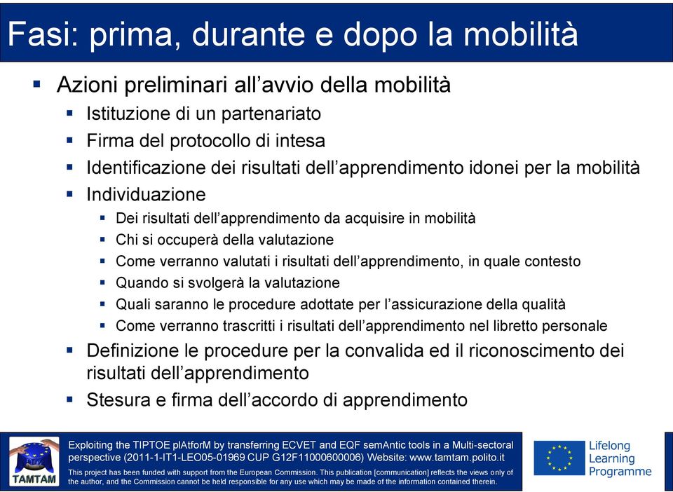 dell apprendimento, in quale contesto Quando si svolgerà la valutazione Quali saranno le procedure adottate per l assicurazione della qualità Come verranno trascritti i risultati