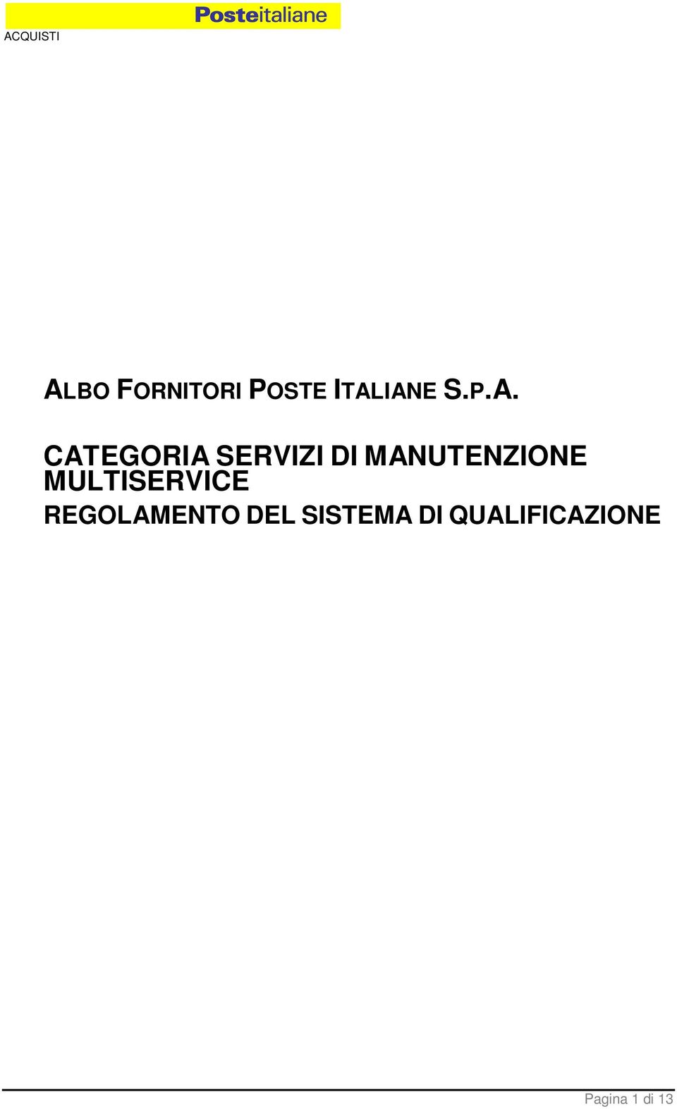 CATEGORIA SERVIZI DI MANUTENZIONE