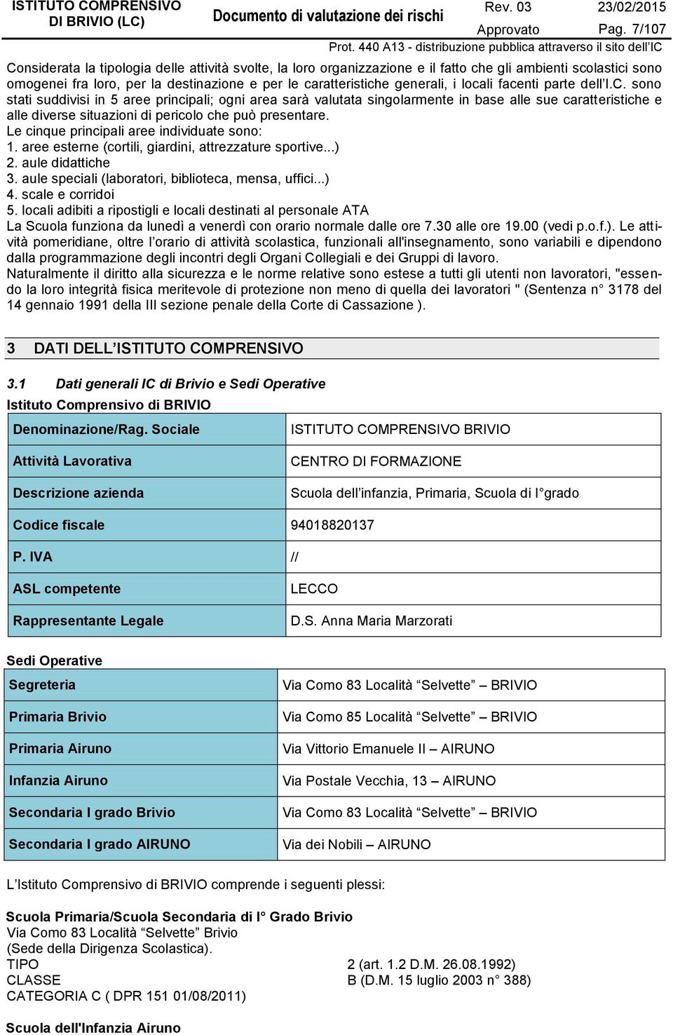 locali facenti parte dell I.C.