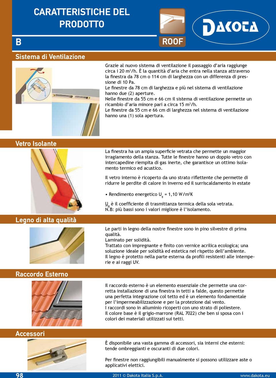 Le finestre da 78 cm di larghezza e più nel sistema di ventilazione hanno due (2) aperture.