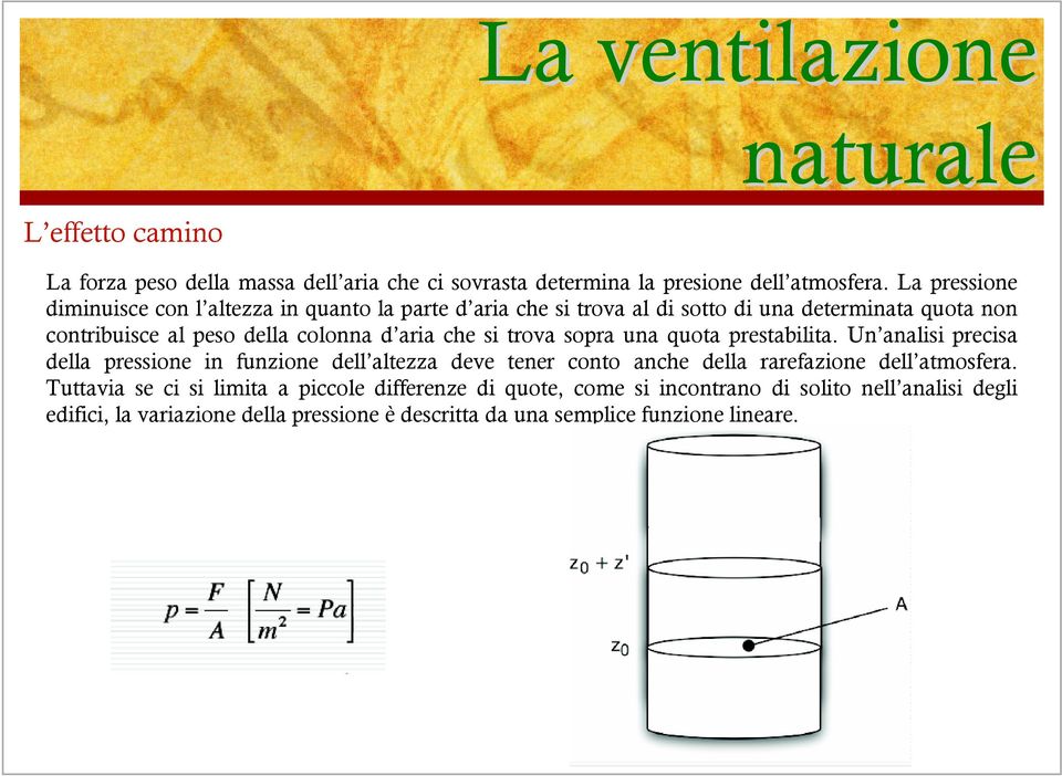 d aria che si trova sopra una quota prestabilita.