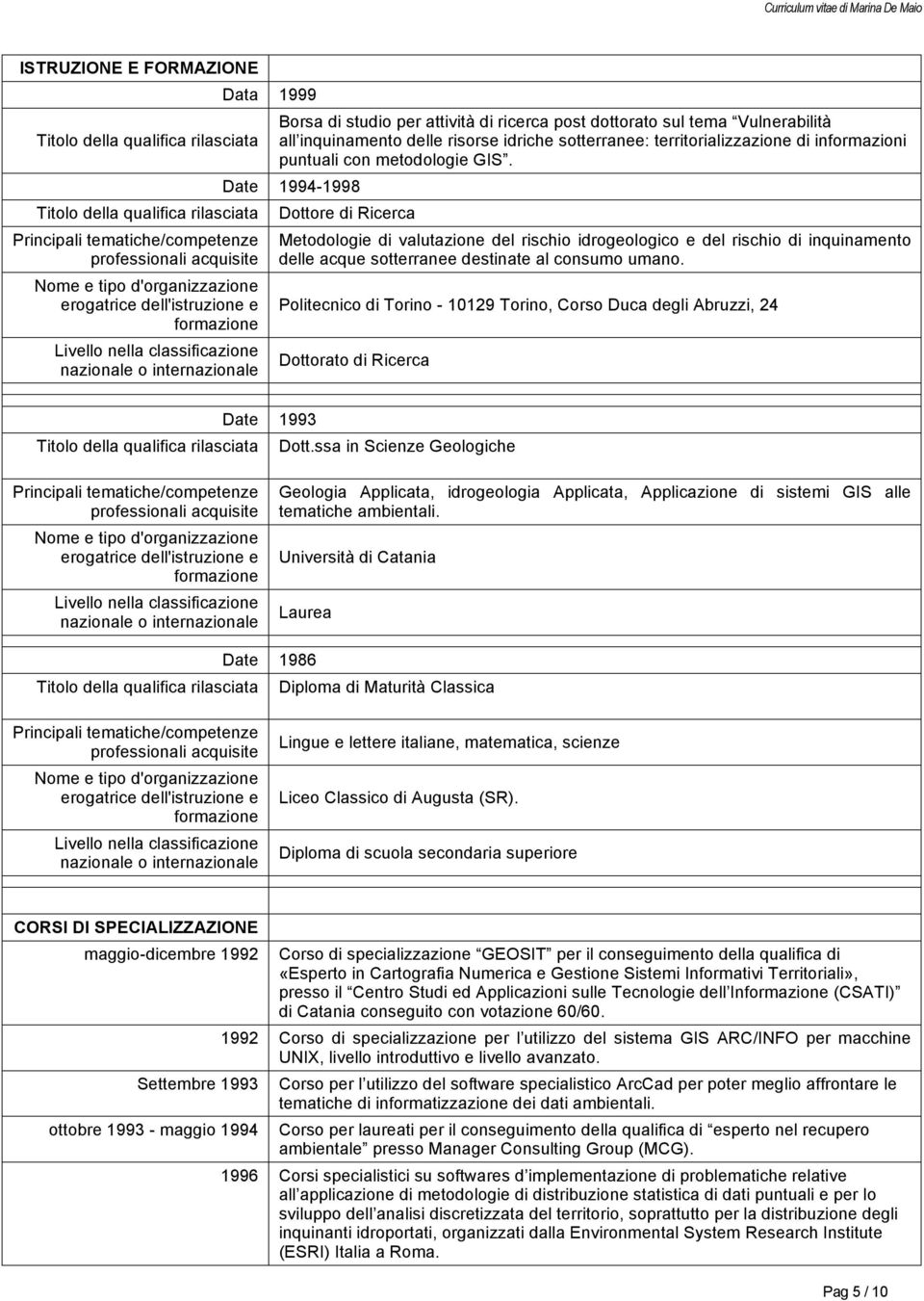 risorse idriche sotterranee: territorializzazione di informazioni puntuali con metodologie GIS.