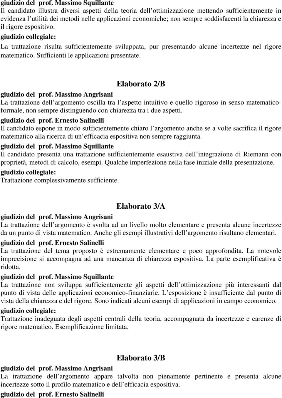 Elaborato 2/B La trattazione dell argomento oscilla tra l aspetto intuitivo e quello rigoroso in senso matematicoformale, non sempre distinguendo con chiarezza tra i due aspetti.