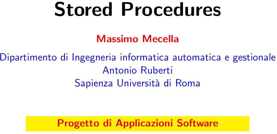 automatica e gestionale Antonio Ruberti