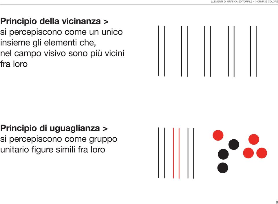 più vicini fra loro Principio di uguaglianza > si