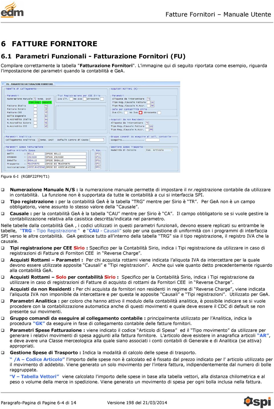 Figura 6-I (RGBF22FM/T1) Numerazione Manuale N/S : la numerazione manuale permette di impostare il nr.registrazione contabile da utilizzare in contabilità.