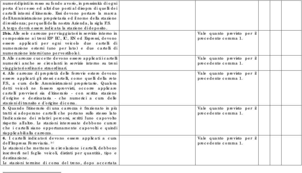 A tergo dovrà essere indicata la stazione di deposito. 2bis.