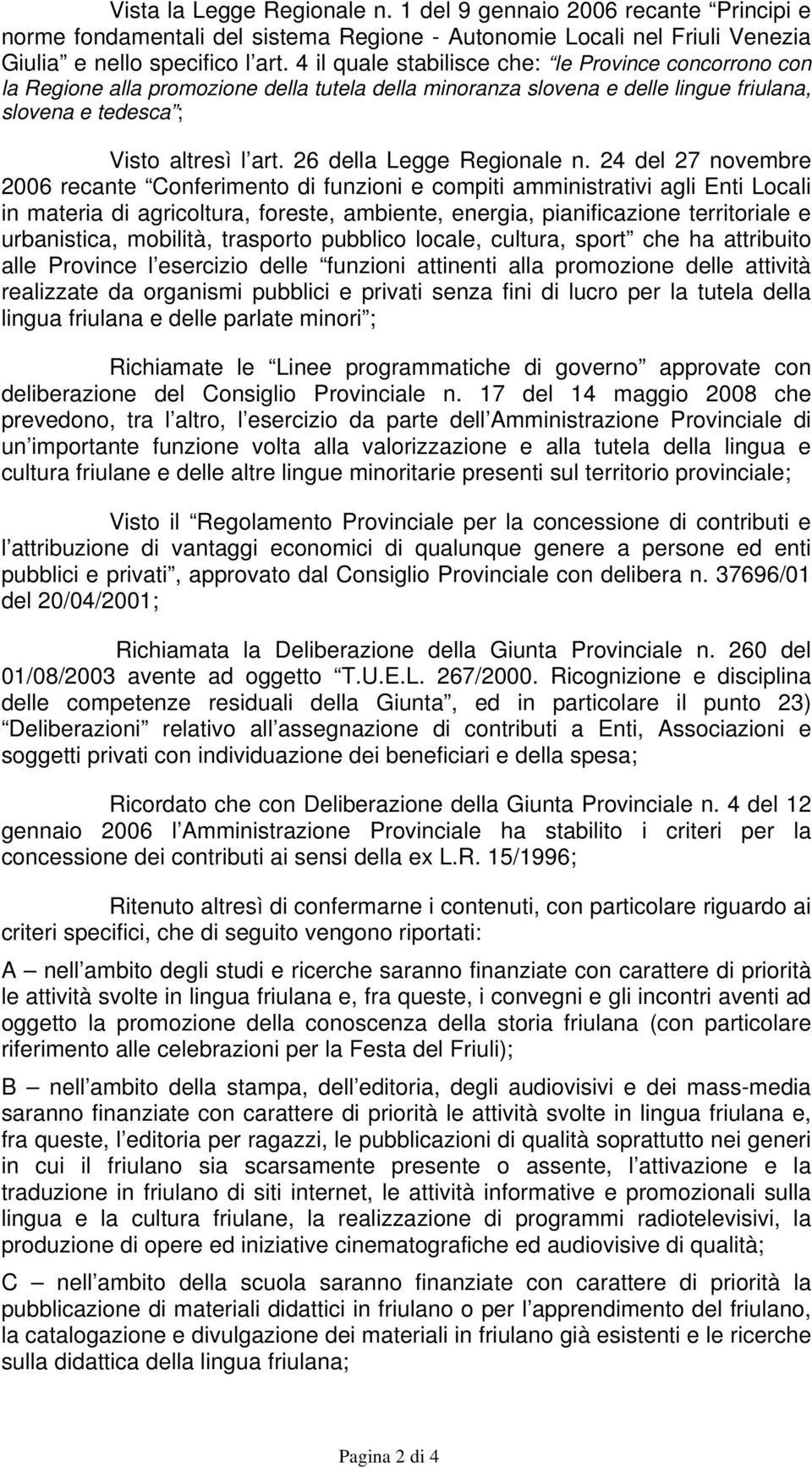 26 della Legge Regionale n.