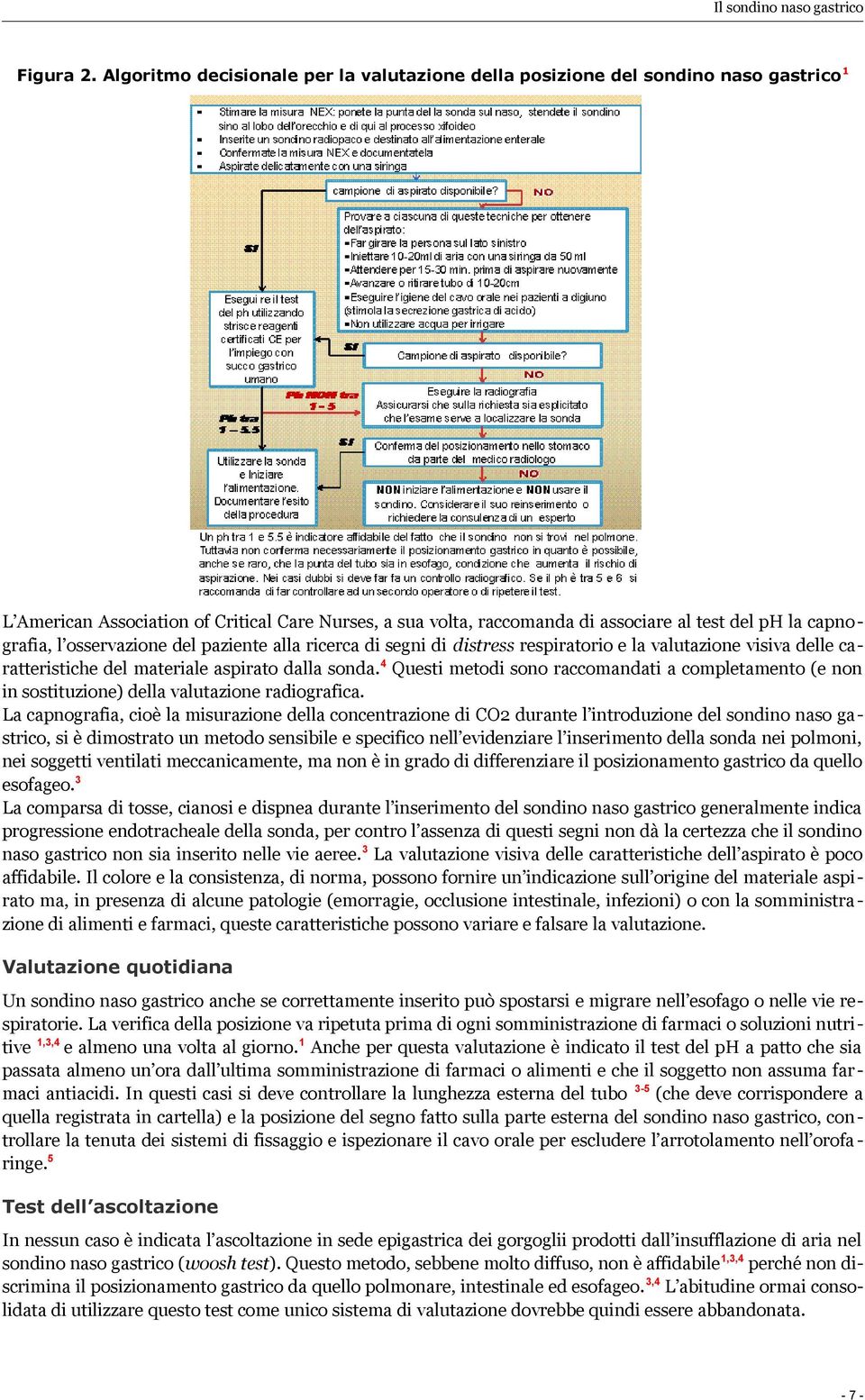 capnografia, l osservazione del paziente alla ricerca di segni di distress respiratorio e la valutazione visiva delle caratteristiche del materiale aspirato dalla sonda.