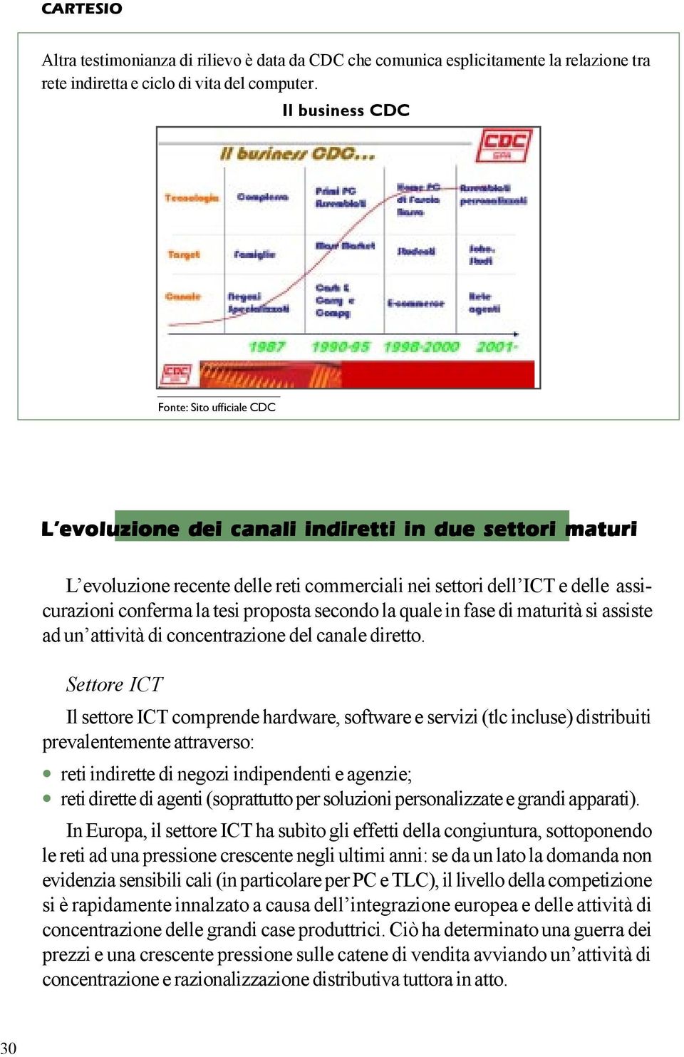 tesi proposta secondo la quale in fase di maturità si assiste ad un attività di concentrazione del canale diretto.