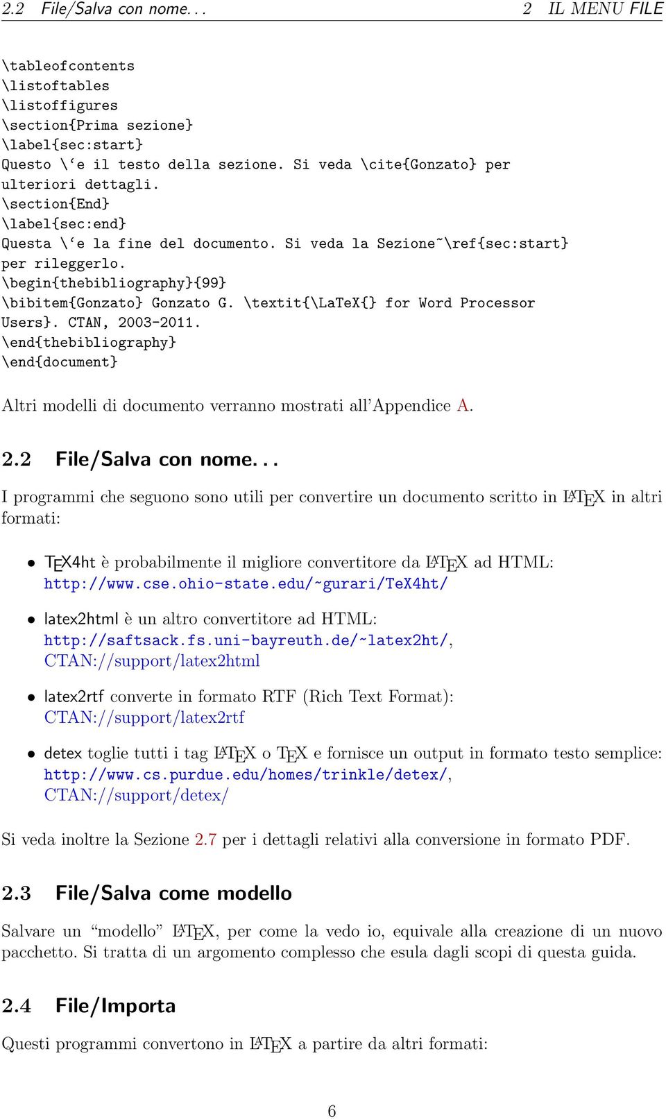\begin{thebibliography}{99} \bibitem{gonzato} Gonzato G. \textit{\latex{} for Word Processor Users}. CTAN, 2003-2011.