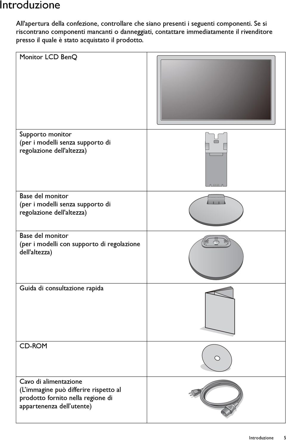 Monitor LCD BenQ Supporto monitor (per i modelli senza supporto di regolazione dell'altezza) Base del monitor (per i modelli senza supporto di regolazione
