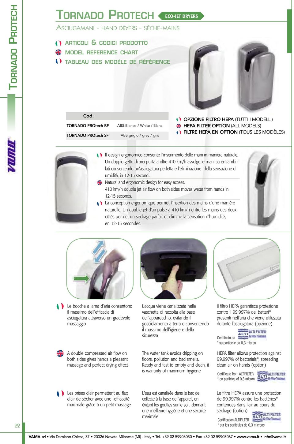 MODÈLES) ll design ergonomico consente l'inserimento delle mani in maniera naturale.