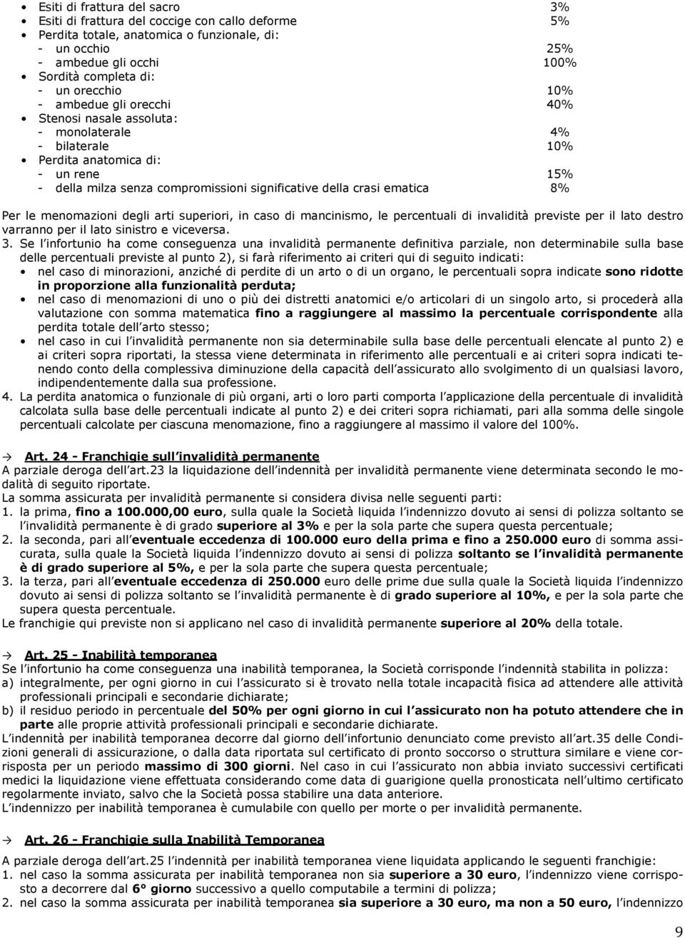 ematica 8% Per le menomazioni degli arti superiori, in caso di mancinismo, le percentuali di invalidità previste per il lato destro varranno per il lato sinistro e viceversa. 3.