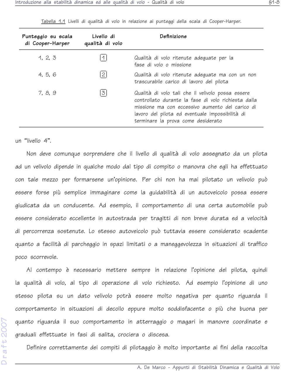 adeguate macon unnon trascurabile carico di lavoro del pilota 3 Qualità di volo tali che il velivolo possa essere controllato durante la fase di volo richiesta dalla missione ma con eccessivo aumento