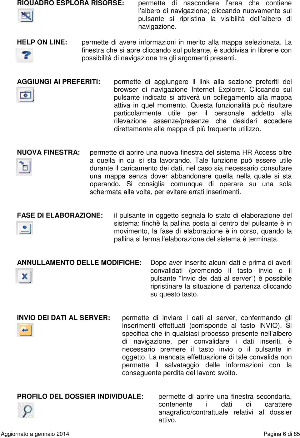 La finestra che si apre cliccando sul pulsante, è suddivisa in librerie con possibilità di navigazione tra gli argomenti presenti.