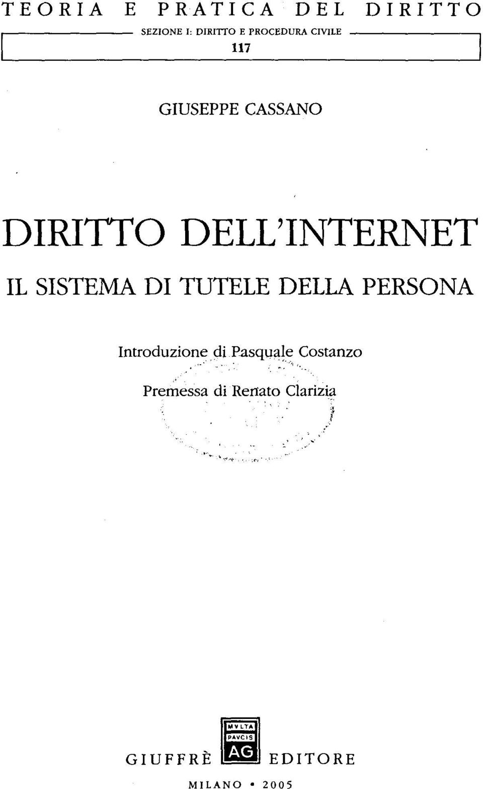 DI TUTELE DELLA PERSONA Introduzione di Pasquale Costanzo