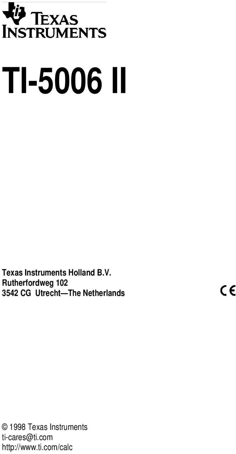 The Netherlands 1998 Texas Instruments