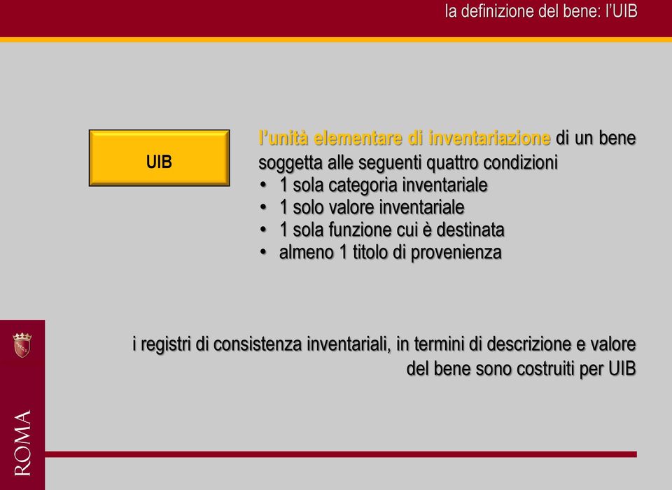 inventariale 1 sola funzione cui è destinata almeno 1 titolo di provenienza i registri