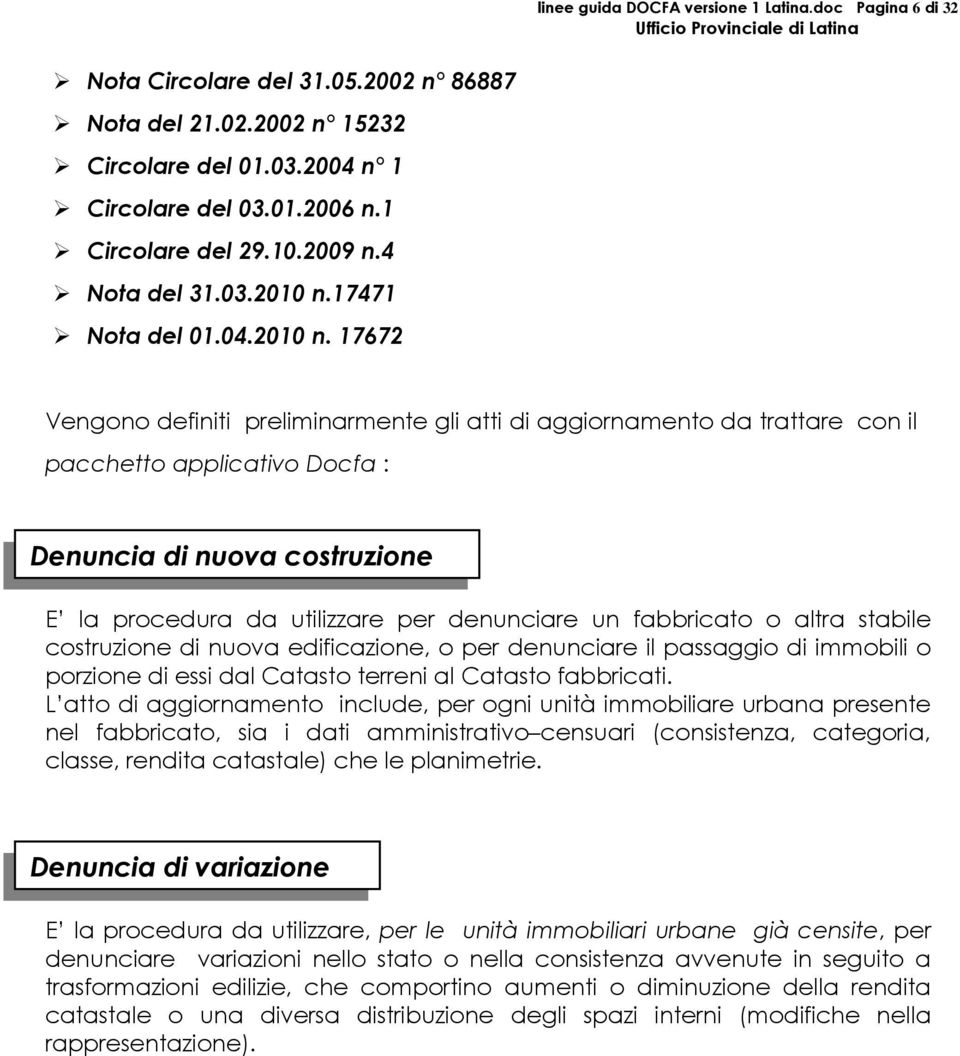 17471 Nota del 01.04.2010 n.