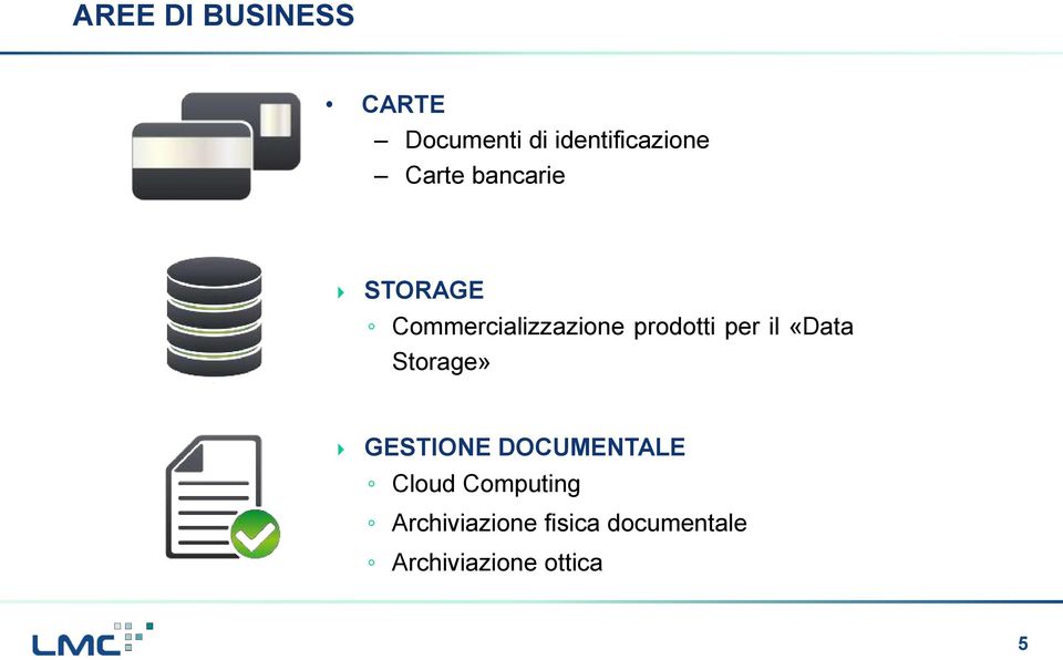 per il «Data Storage» GESTIONE DOCUMENTALE Cloud