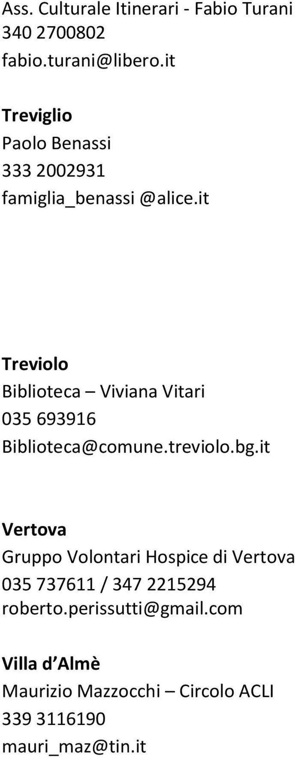 it Treviolo Biblioteca Viviana Vitari 035 693916 Biblioteca@comune.treviolo.bg.