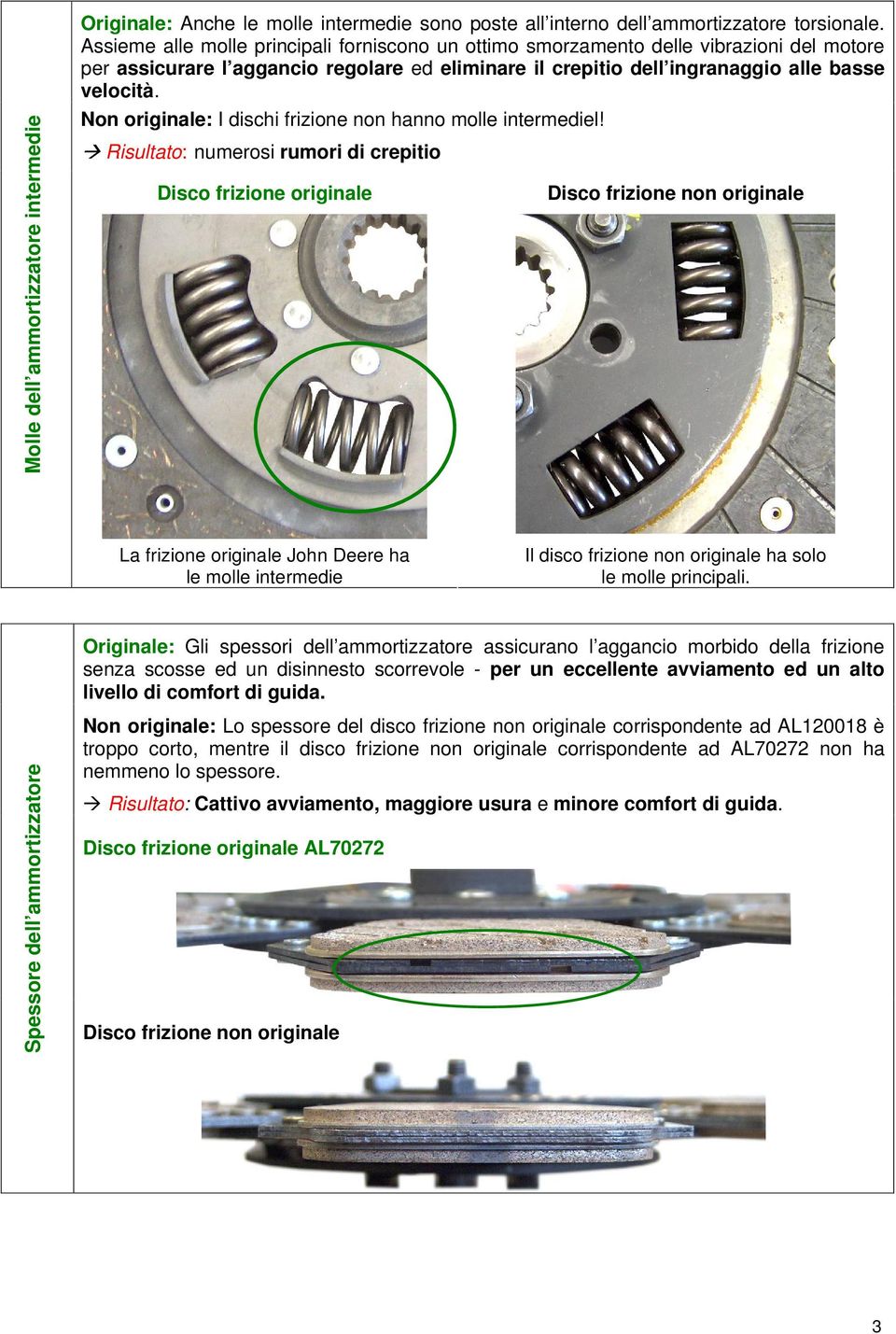 Non originale: I dischi frizione non hanno molle intermediel!