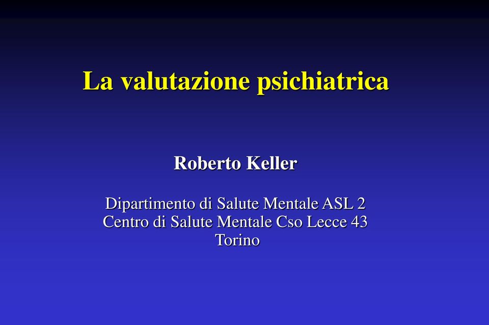 Salute Mentale ASL 2 Centro di