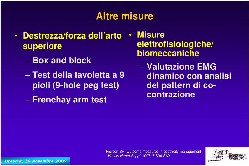 Valutazione EMG dinamico con analisi del pattern di cocontrazione Brescia, 10 Novembre