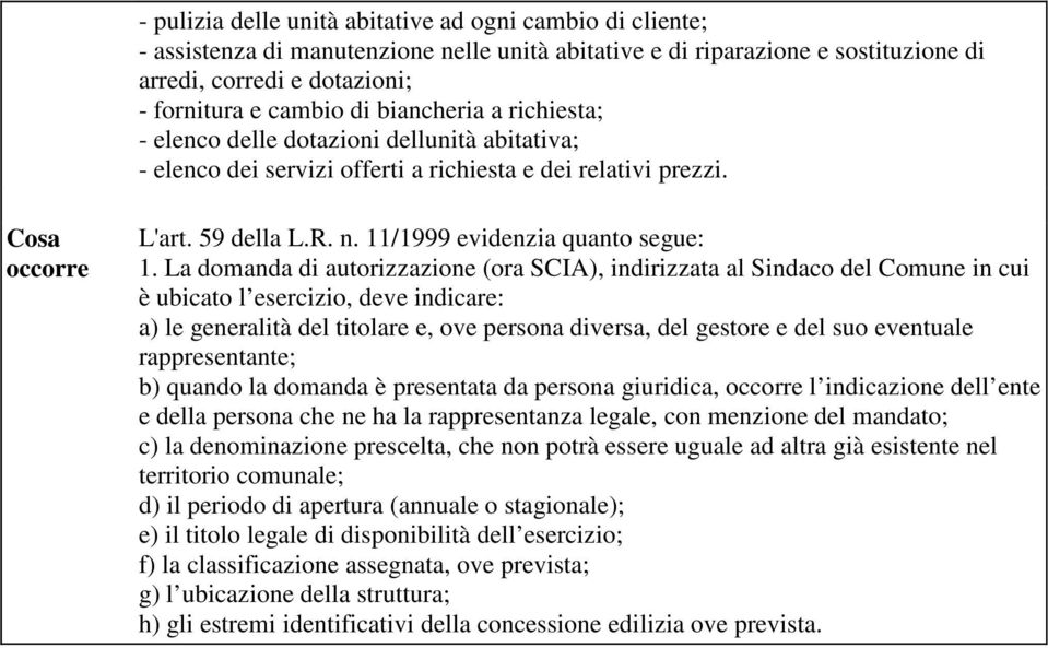 11/1999 evidenzia quanto segue: 1.