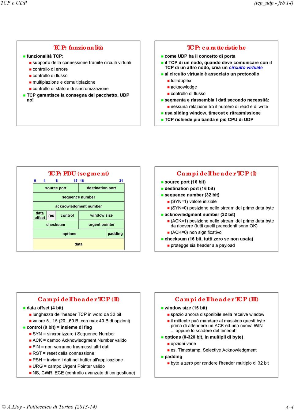 CP: caratteristiche come UDP ha il concetto di porta il CP di un nodo, quando deve comunicare con il CP di un altro nodo, crea un circuito virtuale al circuito virtuale è associato un protocollo