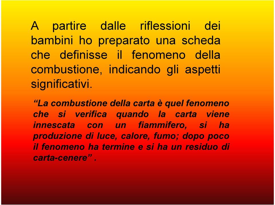 La combustione della carta è quel fenomeno che si verifica quando la carta viene