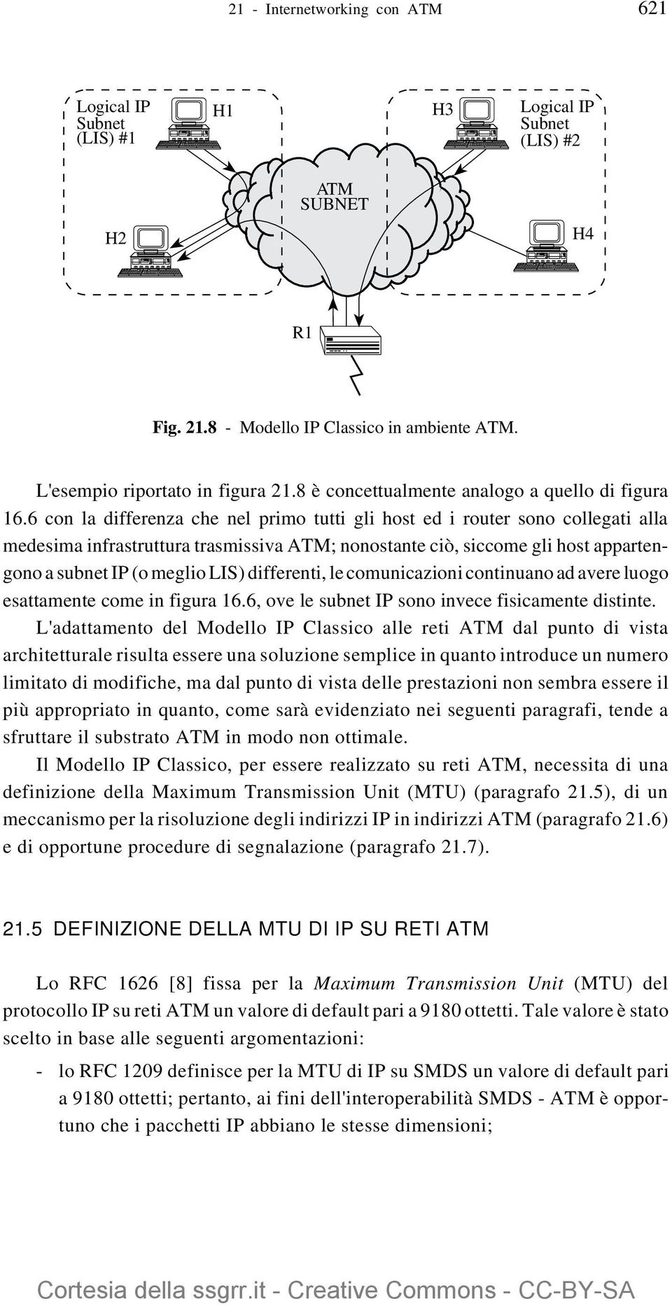 6 con la differenza che nel primo tutti gli host ed i router sono collegati alla medesima infrastruttura trasmissiva ; nonostante ciò, siccome gli host appartengono a subnet IP (o meglio LIS)