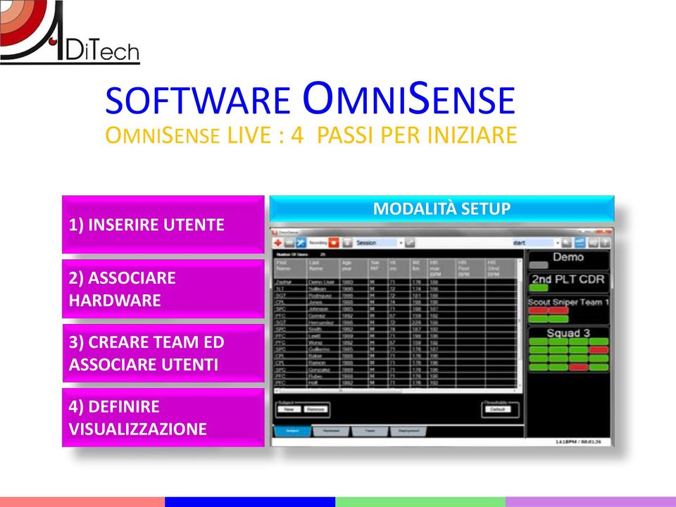 SETUP 2) ASSOCIARE HARDWARE 3) CREARE TEAM