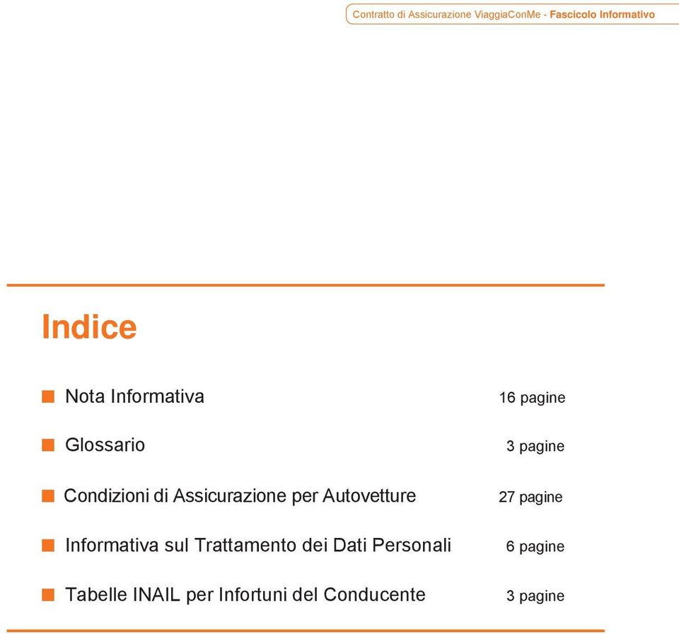 Autovetture Informativa sul Trattamento dei Dati Personali Tabelle