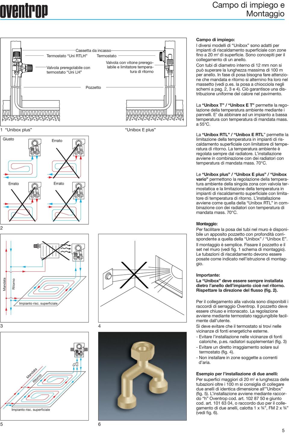 Sono concepiti per il collegamento di un anello. Con tubi di diametro interno di 1 mm non si può superare la lunghezza massima di 100 m per anello.