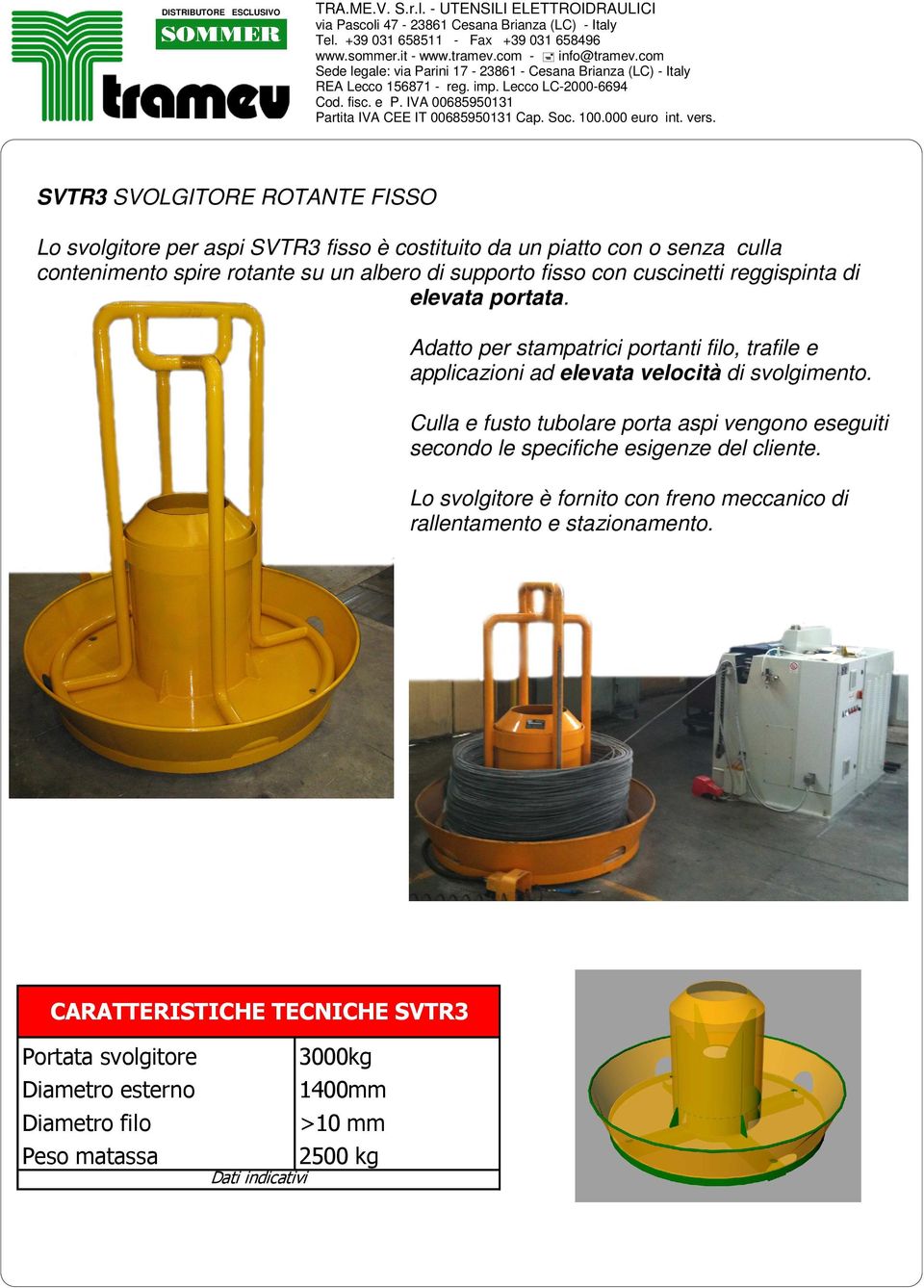 Adatto per stampatrici portanti filo, trafile e applicazioni ad elevata velocità di svolgimento.