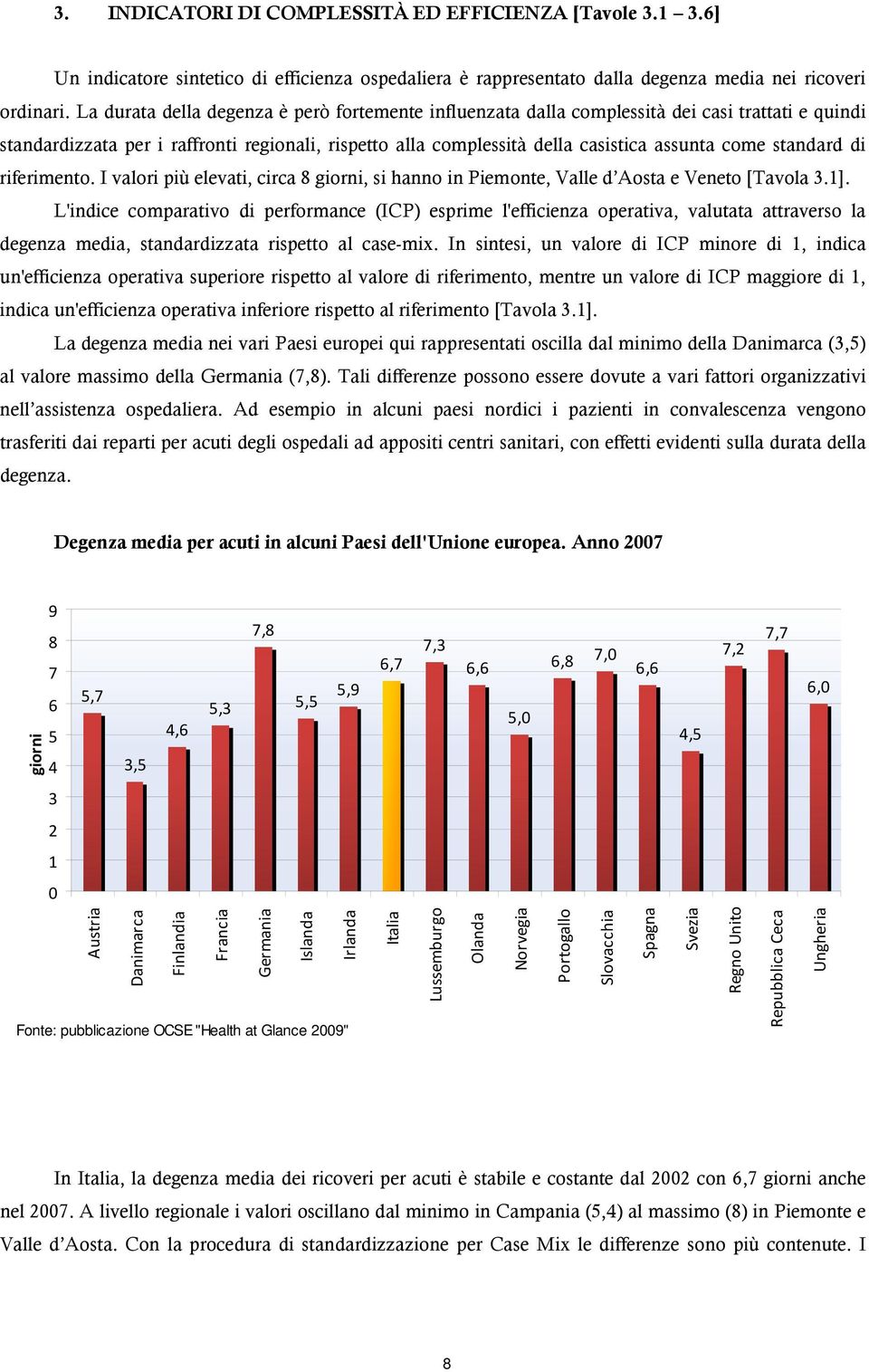 standard di riferimento. I valori più elevati, circa 8 giorni, si hanno in Piemonte, Valle d Aosta e Veneto [Tavola 3.1].