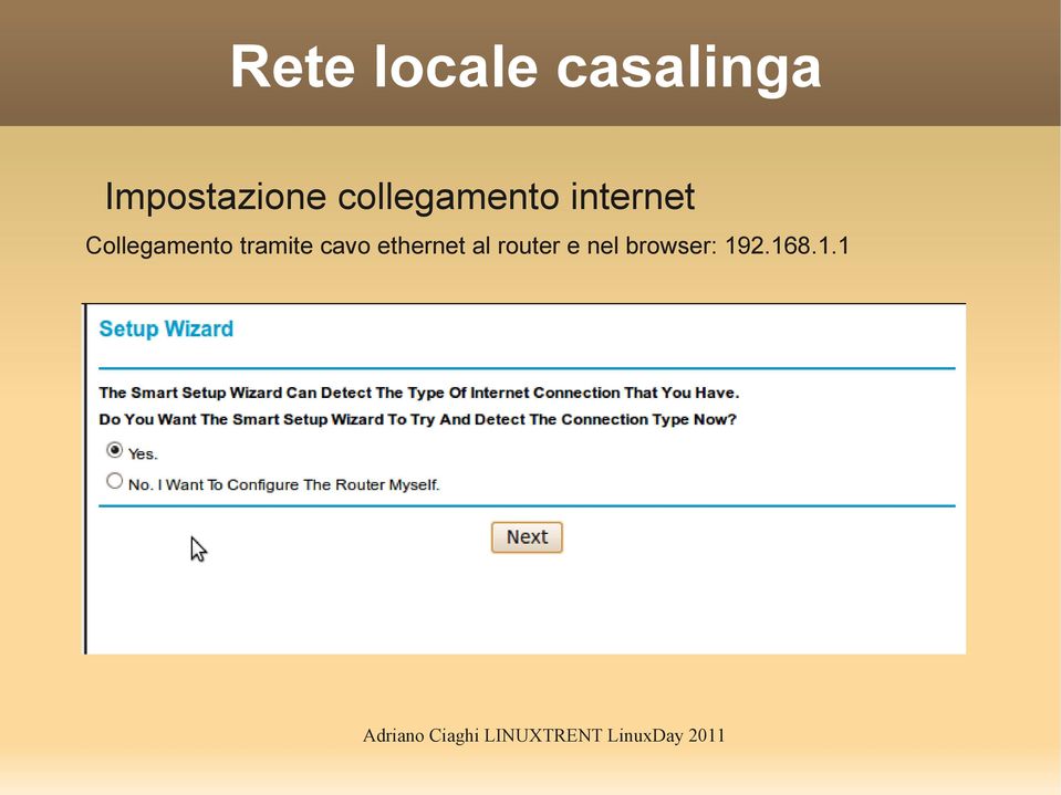 tramite cavo ethernet al