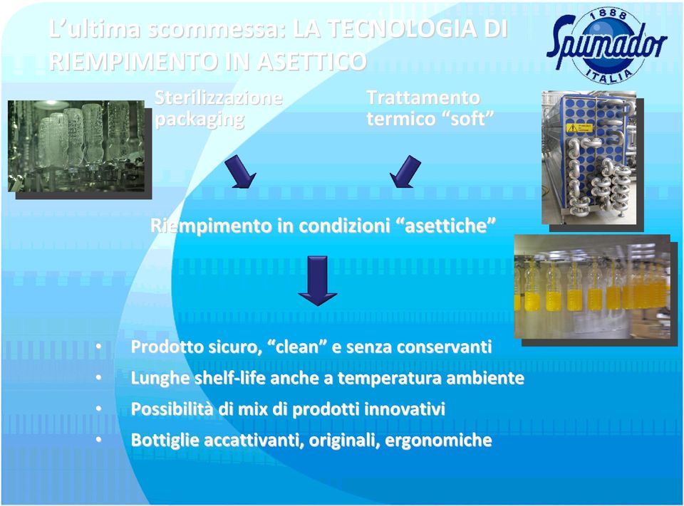 sicuro, clean e senza conservanti Lunghe shelf life life anche a temperatura