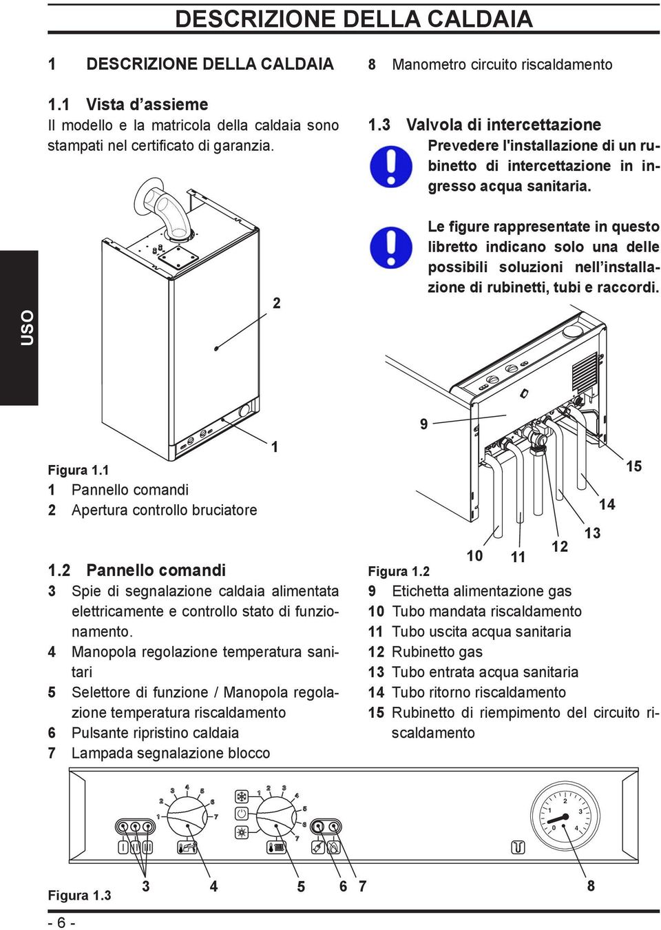 USO 2 Le figure rappresentate in questo libretto indicano solo una delle possibili soluzioni nell installazione di rubinetti, tubi e raccordi. 1 Figura 1.