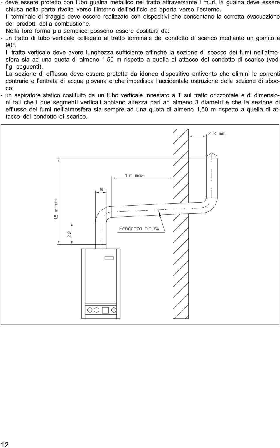 Nella loro forma più semplice possono essere costituiti da: - un tratto di tubo verticale collegato al tratto terminale del condotto di scarico mediante un gomito a 90.