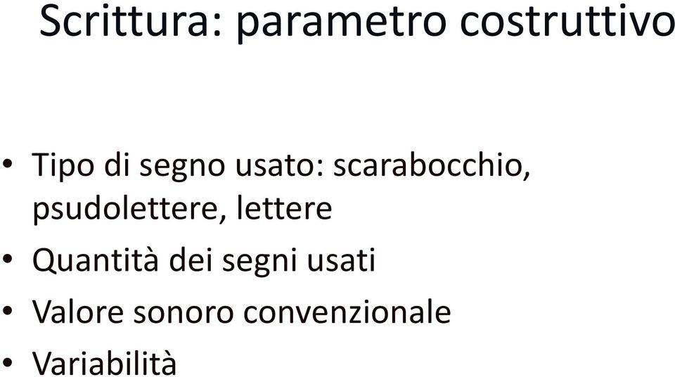 psudolettere, lettere Quantità dei