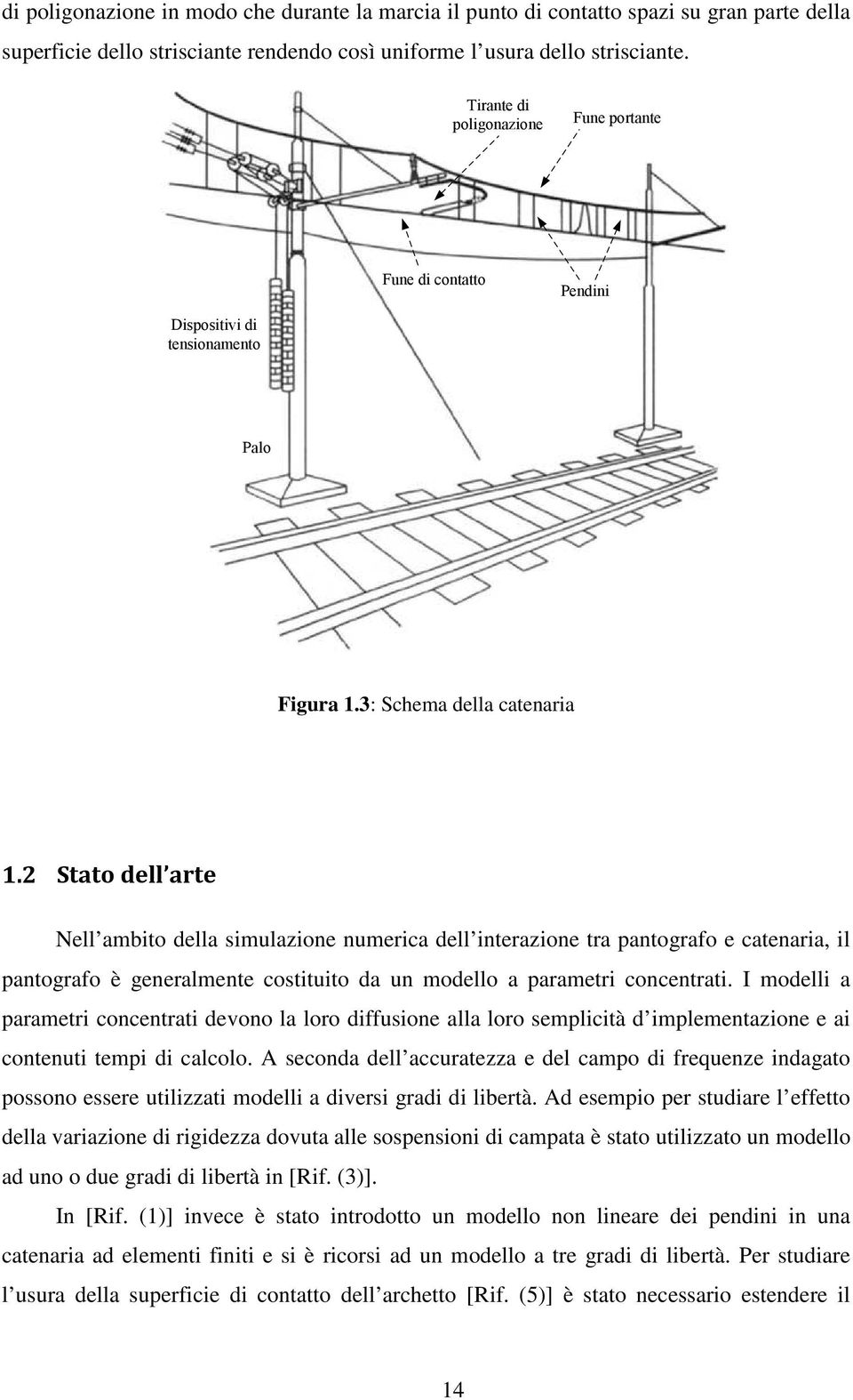 2 Stato dell arte Nell ambito della simulazione numerica dell interazione tra pantografo e catenaria, il pantografo è generalmente costituito da un modello a parametri concentrati.