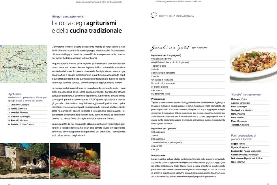 Attraverserete Buie Verteneglio 4 6 5 Grisignana 1 3 Zrenj 2 pittoreschi villaggi e paesi dal nome difficilmente pronunciabile, ma che per la loro bellezza saranno indimenticabili.