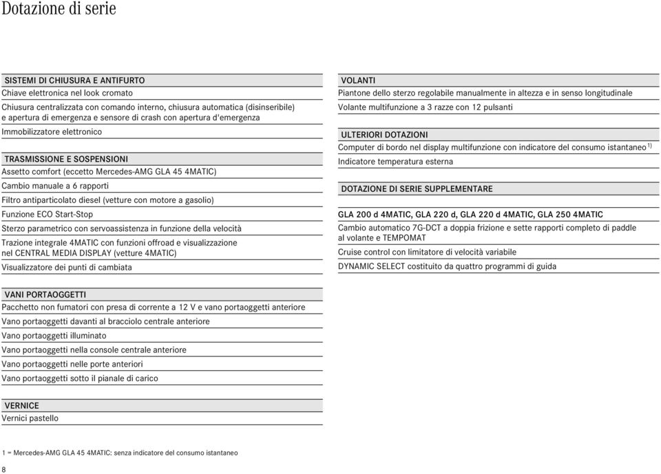 diesel (vetture con motore a gasolio) Funzione ECO Start-Stop Sterzo parametrico con servoassistenza in funzione della velocità Trazione integrale MATIC con funzioni offroad e visualizzazione nel
