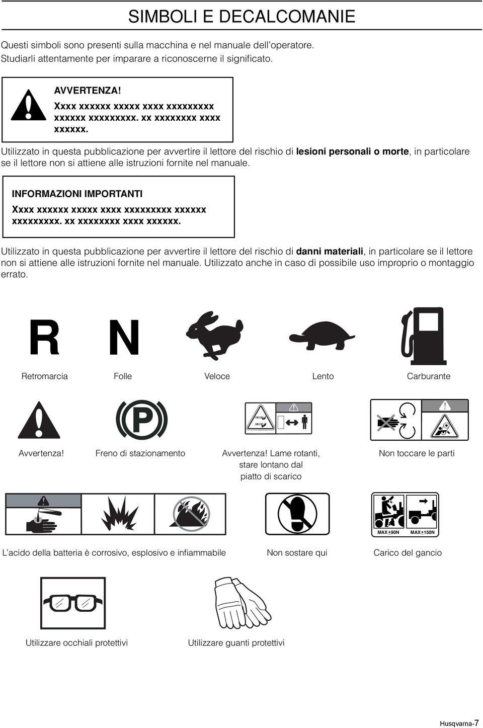 Utilizzato in questa pubblicazione per avvertire il lettore del rischio di lesioni personali o morte, in particolare se il lettore non si attiene alle istruzioni fornite nel manuale.