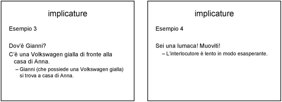 Gianni (che possiede una Volkswagen gialla) si trova a