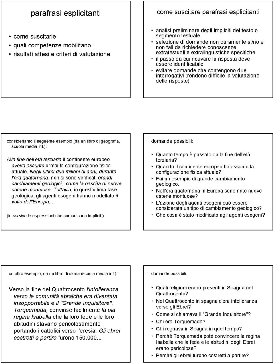 identificabile evitare domande che contengono due interrogativi (rendono difficile la valutazione delle risposte) consideriamo il seguente esempio (da un libro di geografia, scuola media inf.